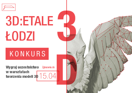 Konkurs. 3Detale miasta Łódź. Na obrazku sowa 3D.